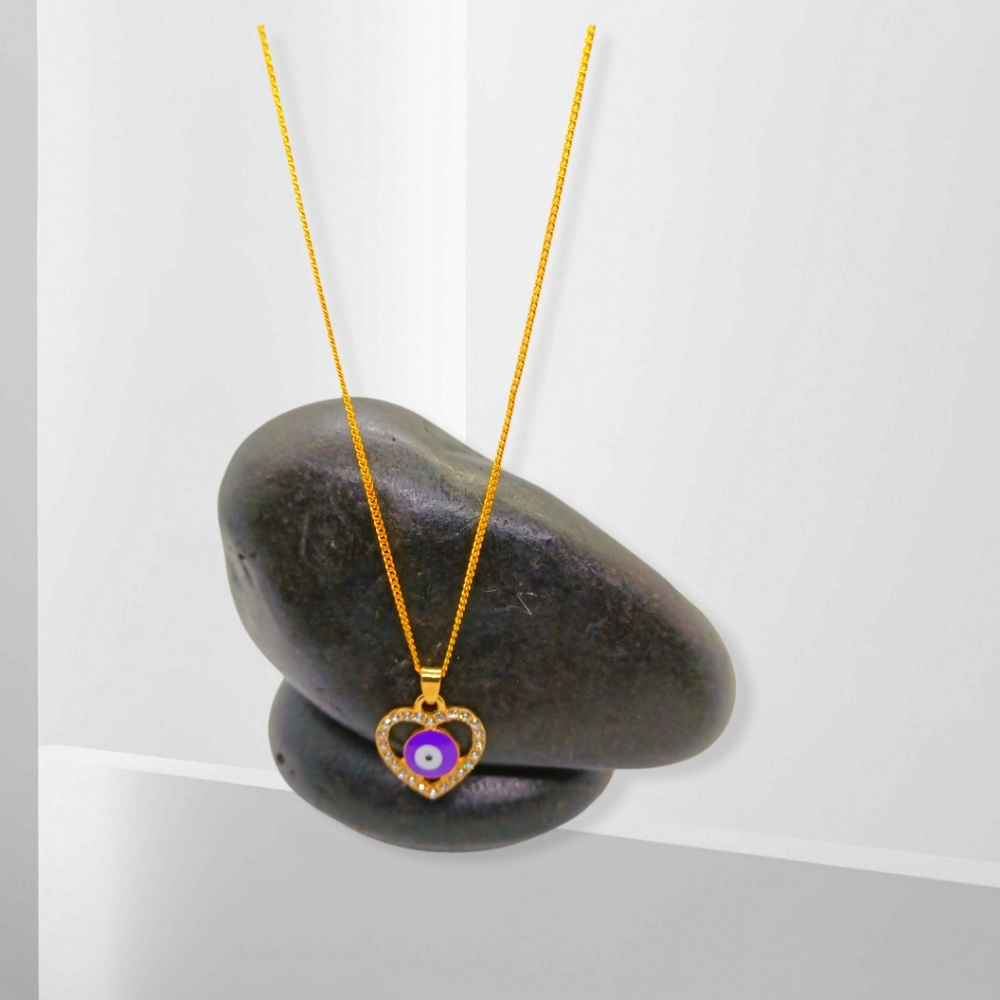 Evil eye heart necklace